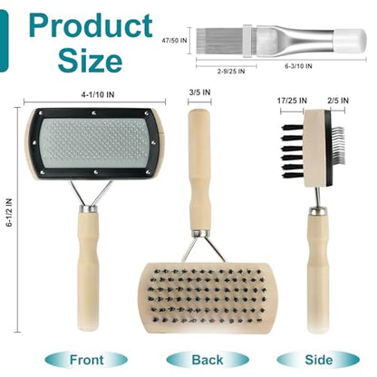 Air Conditioner Coil Cleaning Brush Kits - Double Sided HVAC Brush AC Coil Cleaner Brush and Metal Radiator Fin Comb Compatible with Air Conditioner HVAC Fin Comb Straightener