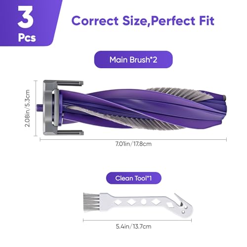 2 Pack Roller Brush for Narwal Freo Z10 / Z Ultra/Pro/X Plus/X Ultra, Zero-Tangling Self-Cleaning Replacement Parts Accessory Kit - color: Roller Brushes