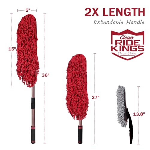 Extendable Auto Duster, Wax Cotton Loop End, 3 Pcs - color: Carduster1-2