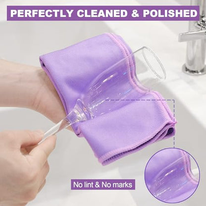 Norwεx Basic Package Window Cloth 2-Pack Just water without leaving streaks - color: Window Cloth(2 Pack Purple)