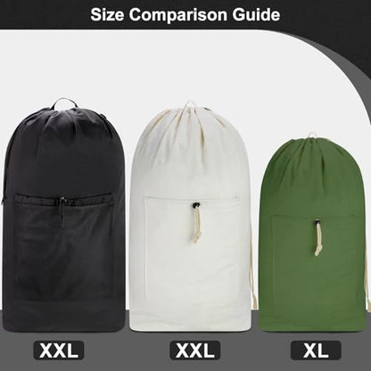 Laundry Bag Backpack, Soft Padded Straps & Drawstring, Black, XX-Large - color: Black, size: XX-Large