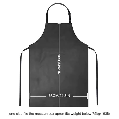 Molaxhome PU Waterproof Apron for Chef Lightweight Oil-Resistant Work Apron - color: Black