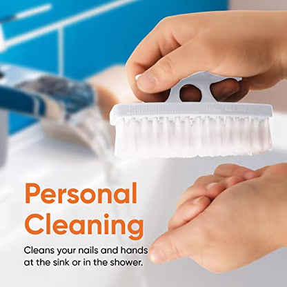 Nail Brush for Cleaning Fingernails, Nail Scrubber Brush, Toe Foot Hands Fingernail Brush Cleaner- Small Scrub Brush- All-Purpose Stiff Cleaning Brush (12 Pack, White) - color: White, size: 12 Pack