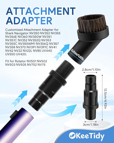 Upgraded Pet Hair Power Brush Attachment Compatible with Shark Navigator - color: 6 brush heads + 2 adapters