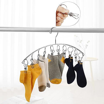 Toplife Clothes Hanger with 10 Clips, Set of 4 Clothes Drying Rack(Indoors)