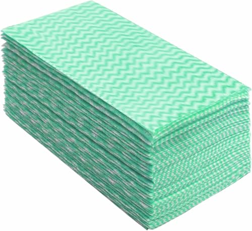 Reusable Cleaning Towels Handi Wipes Reusable Cloths Disposabel Dish Cloths Dish Towels Dry Handy Wipes Big Durable Absoebent 40 Count, Green - color: Green