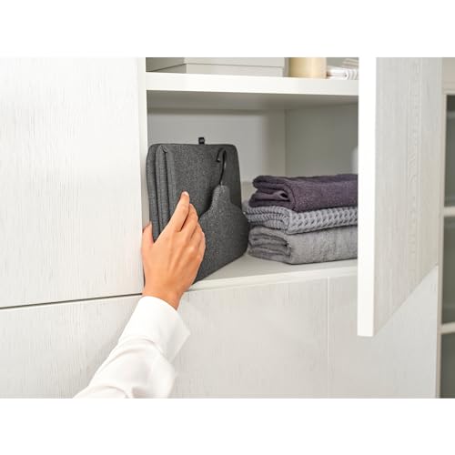 Brabantia - Foldable Steam Board - for High Pressure Clothes Steaming - Solid Heat Resistant Surface - Versatile Hanging Hook - Easier Steaming with Handheld Steamers - 36 x 16 inches - Pepper Black - color: Pepper Black, style: Foldable Steam Board