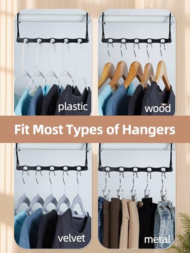 HOUSE DAY Space Saving Hangers 20 Pack, Magic Hanger Organizer - Black - color: Black, size: 20 Pack