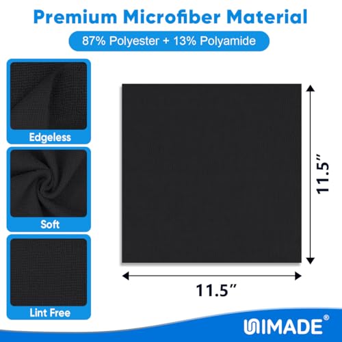 UNIMADE Microfiber Cleaning Cloth, 50 Pack Microfiber Towels - color: Black, size: 50PK