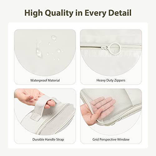Shoe Bags for Travel,Shoe Bag Holds 3 Pair of Shoes,Shoe Storage Pouch for Travel and Daily Use,Shoe Organizer Travel Essentials for Packing in Suitcase,Waterproof - size: Grey