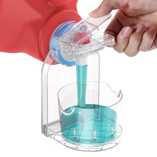 Clear Laundry Detergent Dispenser Cup Holder & Nozzle Force-Saving Switch, Drip Catcher, Soap Dispenser, laundry room organization decor (1 Pack) - size: Clear 1 Pack