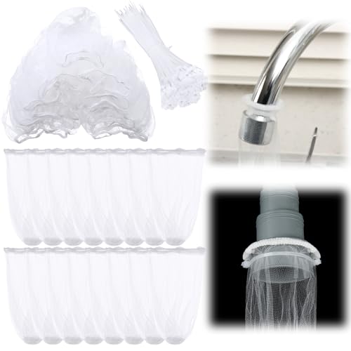 100 Pieces Lint Traps for Washing Machine Hose Lint Traps Laundry Pet Dog Hair Catcher with 100 Pcs Cable Ties for Washer Machine Hose Sink Snare Drain Mesh Bag Filter Dryer