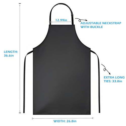 Waterproof Rubber Apron Adjustable Dishwasher Apron - Heavy Duty Work Apron - color: 1 Black Piece, size: 1 piece