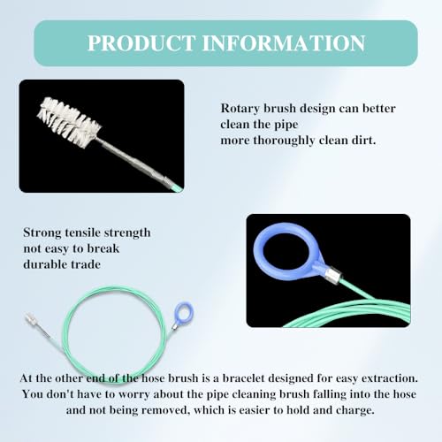 Auto Sunroof Drain Cleaning Tool, Tube Cleaning Brush Slim Drain Dredging Tool, Flexible Drain Brush Long Pipe Cleaners, Pipe Drain Dredge Cleaning Tool for Car Sunroof, Windshield Drain Hole (118")