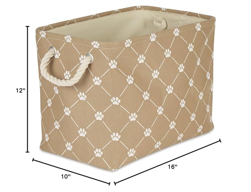 Bone Dry Pet Storage Paw and Bone, Trellis Collection, Medium Rectangle, 16x10x12, Taupe - color: Taupe, size: Medium Rectangle, 16x10x12"