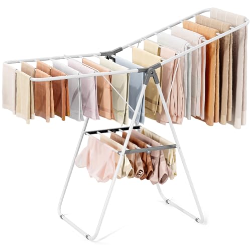 APEXCHASER PEXCHASER Foldable Clothes Drying Rack - color: Gray, size: 2 Wings