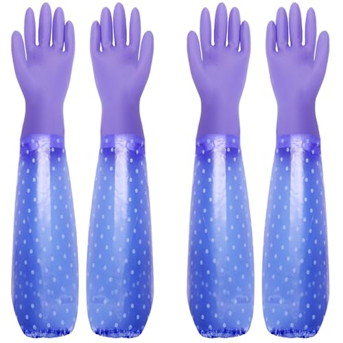 XANGNIER Long Gloves for Cleaning Bathroom,Elbow Length,2 Pair - color: 2 Pair