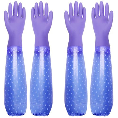 XANGNIER Long Gloves for Cleaning Bathroom,Elbow Length,2 Pair - color: 2 Pair