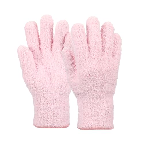 uxcell Microfiber Gloves, Reusable Washable Plant Dusting Gloves Cleaning Mittens for Auto Plants Household - color: Pink