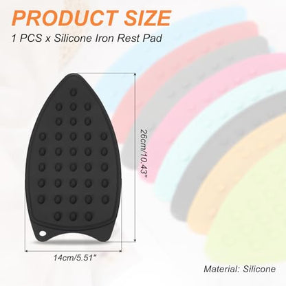 PATIKIL Silicone Iron Rest Pad, Multipurpose Hot Heat Resistant Iron Rest Plate Protective Pad for Ironing Board Hot Resistant Steamer Steam Compact Mat, Black - color: Black