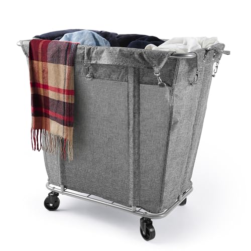 PLKOW 320L Rolling Laundry Cart with Wheels, Grey - color: Grey-320L