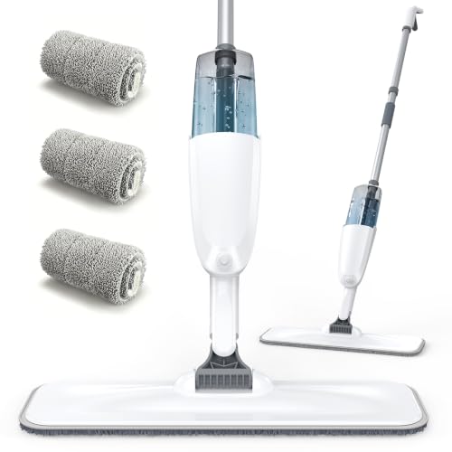 Spray Mop, Wet Dry Hardwood Floor Cleaning Mop with 3 Washable Reusable Pads, 360° Rotation Head, 500ML Large Capacity Sprayer for Tile, Hardwood, Laminate, Vinyl & Marble Floor
