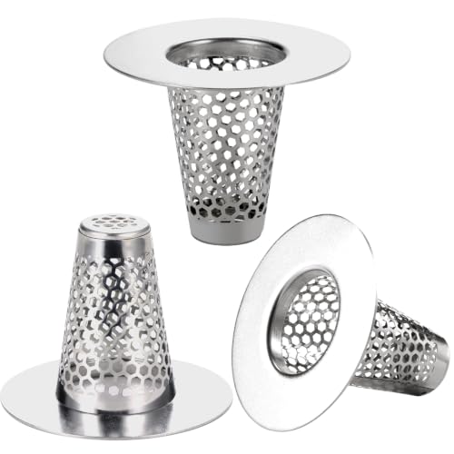 Bathroom Sink Drain Strainers for 1.1"-1.25" Depth Than 1.6" Drain Hole Catcher for Bathroom Sink,Laundry, Utility, RV Sink.Small Conical Bathroom Sink Strainer Basket