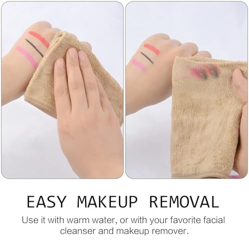 SINLAND Microfiber Facial Cloths Fast Drying Washcloth 12inch x 12inch Absorbent Face Wash Cloth Soft Makeup Remover Cloths - color: Cream, size: 1 Count (Pack of 20)