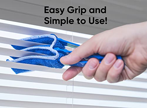 Blind Cleaner Duster Tool, Fan Blade Cleaner, Air Duct Cleaning Tools, Blue Window Blinds Cleaner with Microfiber Sleeve for Fans, Window Blinds, Vents, Shutters…-Superio - size: 1