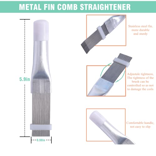 3Pcs Air Conditioner Fin Comb Cleaner kit AC Coil Cleaning Brush Condenser Fin Straightener AC Evaporator Comb Radiator Repair Clean Tool (3 Brown and Blue) - color: 3 Brown and Blue