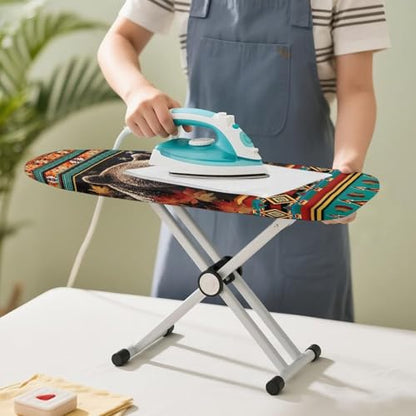 Aztec American Flag Bear Printed Ironing Board Cover with Elastic Edge, Apartment RVs Anti Slip Iron Board Cover Scorch Resistant, Mini Table Top Ironing Cover Mechine Washble - color: Multi - Aztec American Flag Bear