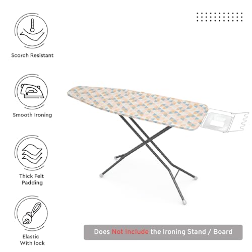 Encasa XO Ironing Board Cover and Pad, 54"x15" Large, 4mm Felt - color: Triangles, size: Large