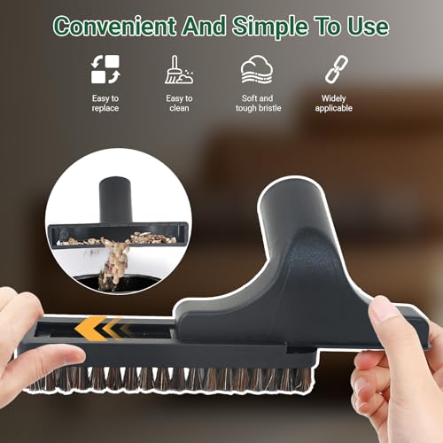 EZ SPARES 1 1/4 inch Universal Vacuum Attachments Accessories 32mm&35mm Vacuum Cleaner Accessories Horsehair Brush Crevices Tool Kit