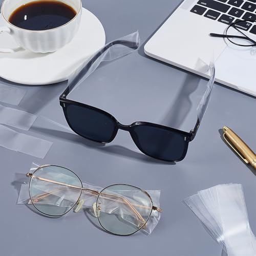 AHANDMAKER 3000pcs Transparent Plastic Eyeglass Sleeves for Eyeglasses Disposable Glasses Arm Cushion Protector Temple Tips Covers for Hair Dye Salon Home Use