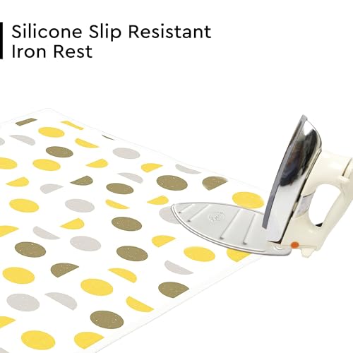 Encasa XO Ironing Mat for Table Top, Heat Resistant Pad, Large, 48"x28" - color: Yellow Moon, size: Large