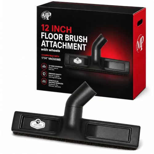 MP Maresh Products Floor Brush Attachments - Black, 12 inch with Wheels - size: 12 Inch with Wheels Black