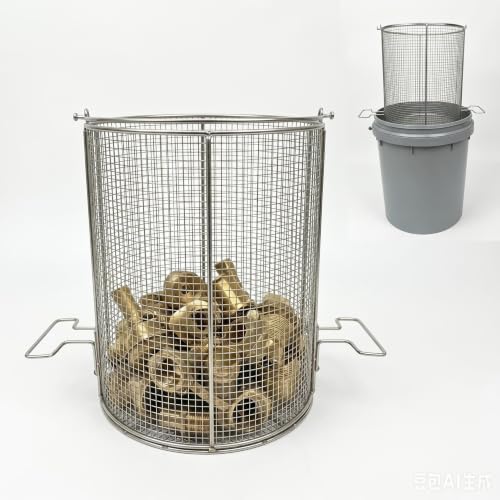 Stainless Steel Part Cleaning Strainer Basket, Fits 5-Gallon Bucket