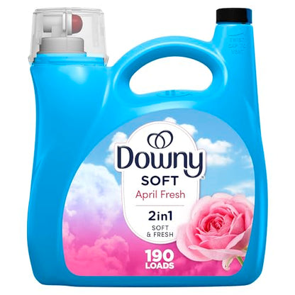 Downy Liquid Fabric Softener, April Fresh 2-in-1 Fresh & Soft, 140 Fl Oz, 190 Loads, Fabric Conditioner For Freshness And Softness - size: 140 Fl Oz (Pack of 1)