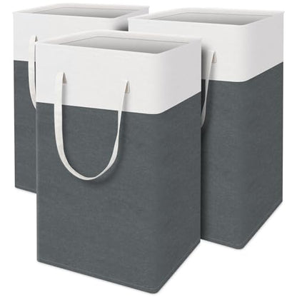 TasticTotes Laundry Basket 3 Pack, Laundry Hamper, 88L-Grey - color: Grey, size: 88L