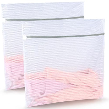 Tenn Well 2Pk 24x24" Honeycomb Mesh Laundry Bags XXL - color: White, size: 24" x 24"