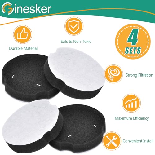 4 Pack Replacement Filters for Bissell Powerforce Compact Lightweight Upright 2112 1520 Turbo Bagless 2690 Cleanview Vacuum Cleaner, Compare to Part #1604896