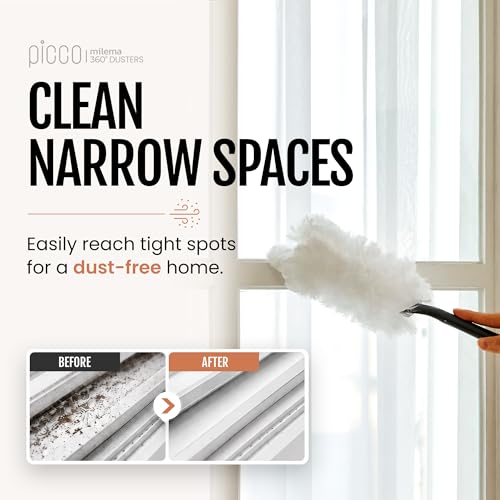 milema Picco 360 Double-Sided Duster, White, 1 Short Handle, 23 Refills - size: 1 short handle, 23 refills