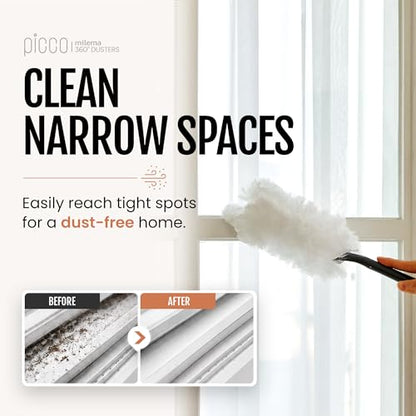 milema Picco 360 Double-Sided Duster, White, 1 Short Handle, 23 Refills - size: 1 short handle, 23 refills