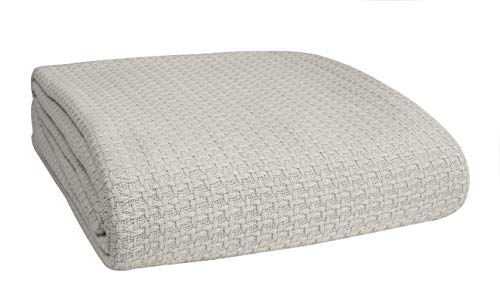 Belizzi Home 100% Cotton Bed Blanket, Breathable Bed Blanket Twin Size, Cotton Thermal Blankets Twin, Perfect for Layering Any Bed for All Season, Light Grey - color: Light Grey, size: Twin (60 in x 90 in)