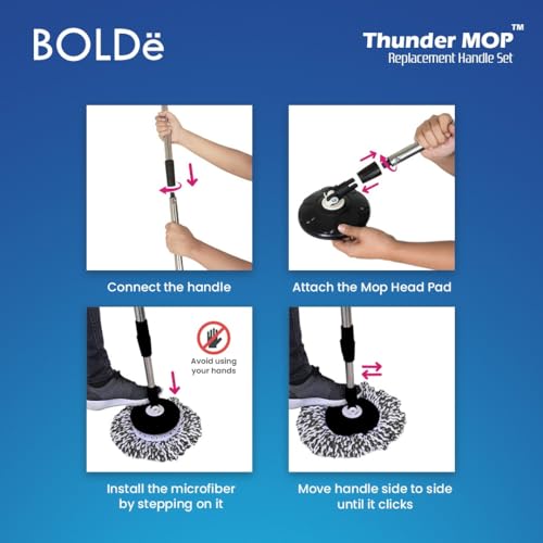 Thunder Mop Spin System Double-Sided, Black/Grey - color: Black/Grey