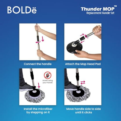 Thunder Mop Spin System Double-Sided, Black/Grey - color: Black/Grey