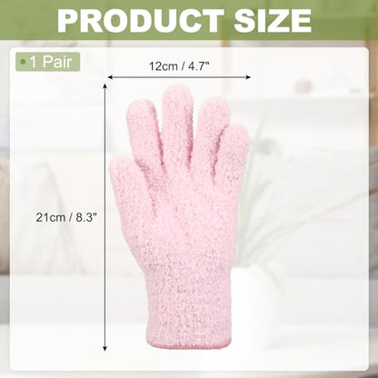 uxcell Microfiber Gloves, Reusable Washable Plant Dusting Gloves Cleaning Mittens for Auto Plants Household - color: Pink