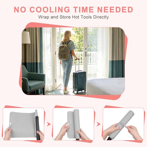 Oversize Silicone Heat Resistant Mat for Hair Tools - color: Gray