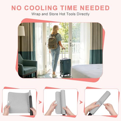 Oversize Silicone Heat Resistant Mat for Hair Tools - color: Gray