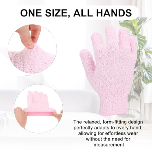 M METERXITY Dusting Gloves, Reusable Washable Mittens for House/Plants/Cars/Blinds Dusting, Leaf Cleaning Glove Mittens - color: Pink, size: 6.5 x 9.5 cm
